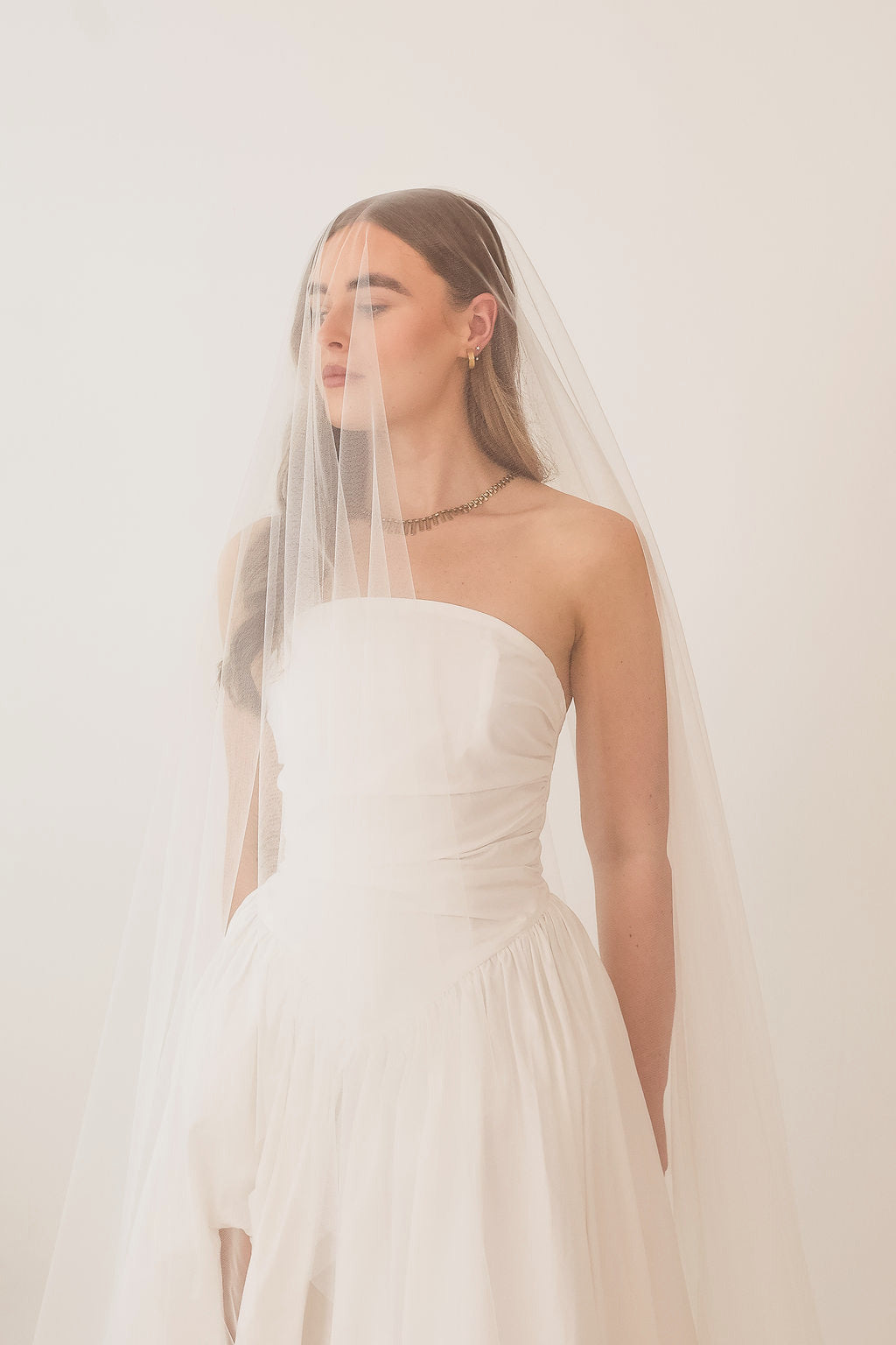 The Heirloom Cathedral Blusher Veil.