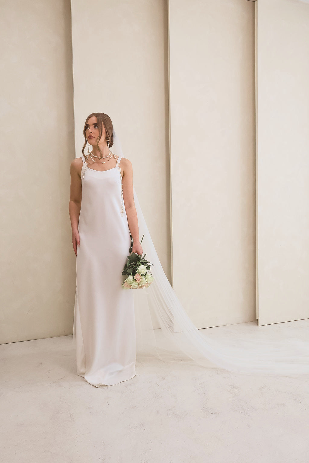 The Heirloom Cathedral Blusher Veil.
