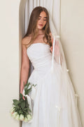 The cascading Ivory Ribbon Veil