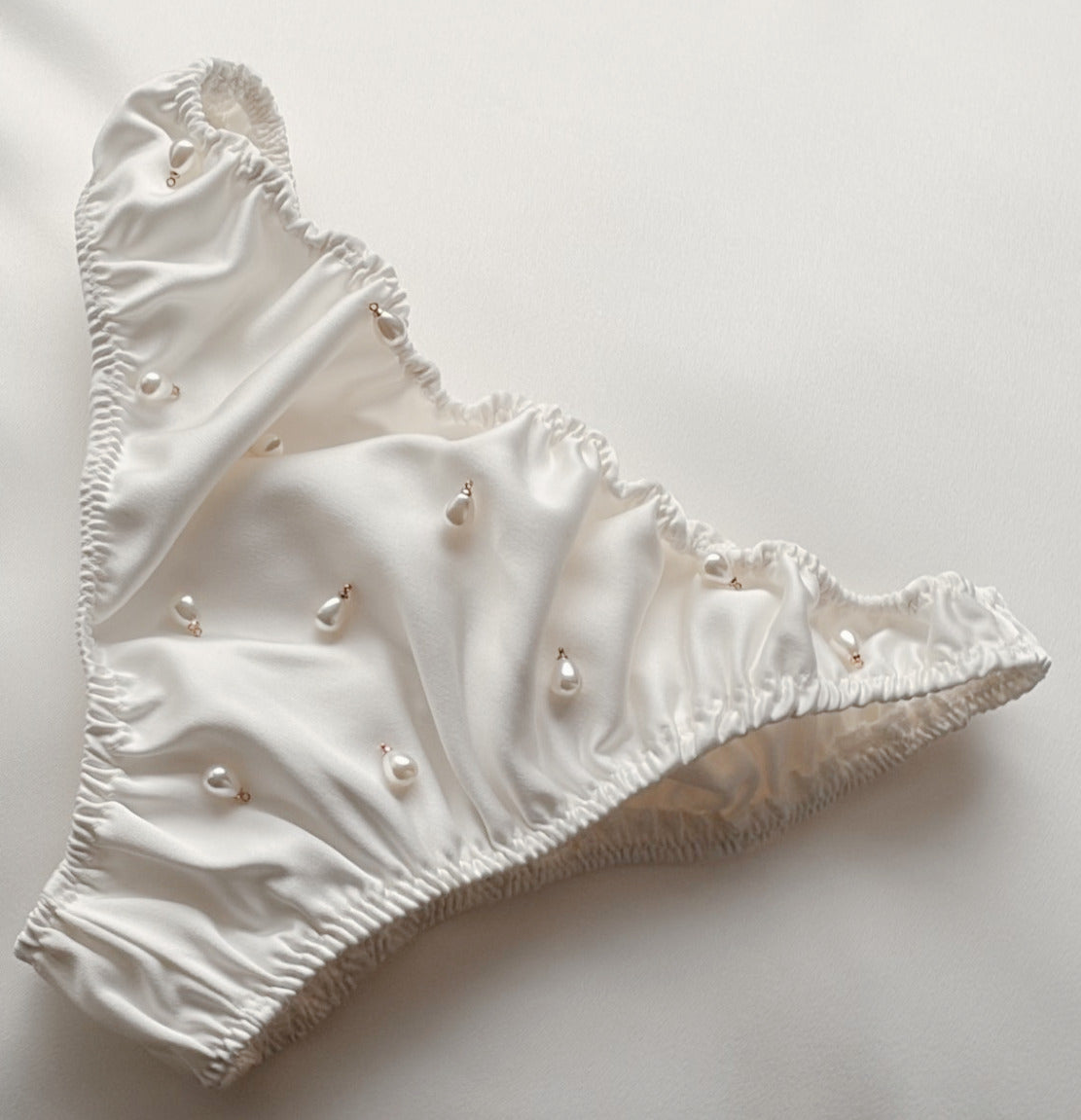 Aphrodite Loves Ares Pearl Knickers – Ivory Silk Satin Bridal Lingerie